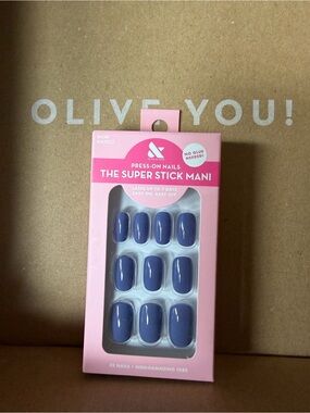 NEW Olive & June Super Stick Mani Press-On Nails in Bootcut (Navy Blue)